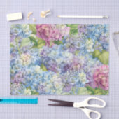 Elegant Blue Hydrangea Floral Pattern Decoupage Tissuepapier (Craft)