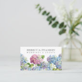 Elegant Blue Hydrangea Floral Professional Visitekaartje (Staand voorkant)