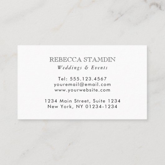 Elegant Blue Hydrangea Floral Professional Visitekaartje (Achterkant)