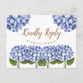 Elegant Blue Hydrangea Floral RSVP-kaarten Uitnodiging Briefkaart (Voorkant)