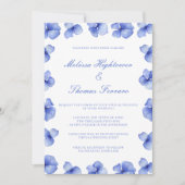 Elegant Blue Hydrangea Floral Virtual Wedding Kaart (Voorkant)