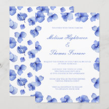 Elegant Blue Hydrangea Floral Virtual Wedding