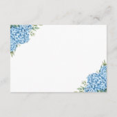 Elegant Blue Hydrangea Floral Wedding Informatiekaartje (Achterkant)