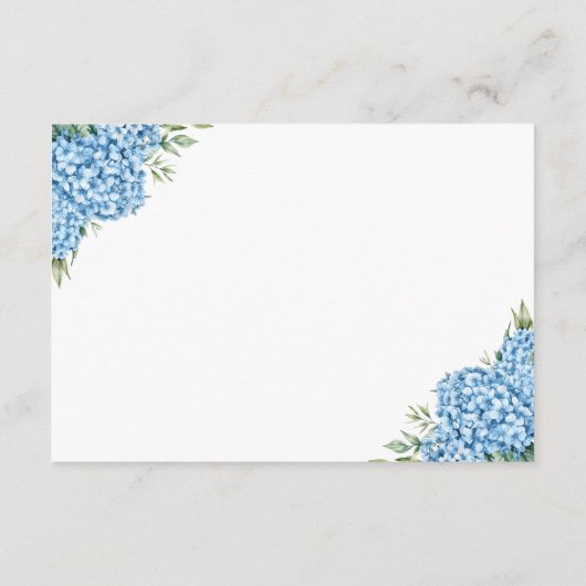 Elegant Blue Hydrangea Floral Wedding Informatiekaartje (Achterkant)