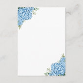 Elegant Blue Hydrangea Floral Wedding Informatiekaartje (Achterkant)