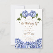 Elegant Blue Hydrangea Floral Wedding Invitation (Voorkant)