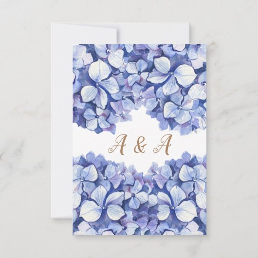 Elegant Blue Hydrangea Floral Wedding Invitation (Achterkant)