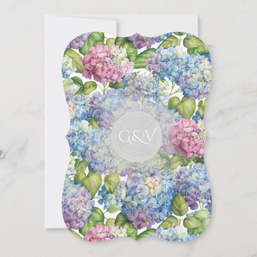 Elegant Blue Hydrangea Floral Wedding Invitation Kaart (Achterkant)