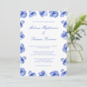 Elegant Blue Hydrangea Floral Wedding Kaart (Staand voorkant)