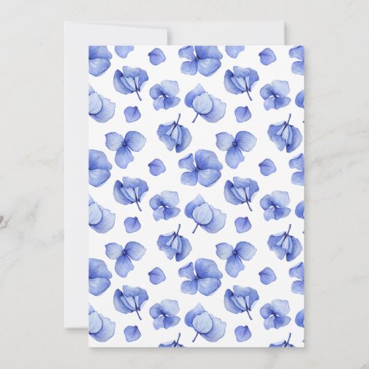 Elegant Blue Hydrangea Floral Wedding Kaart (Achterkant)