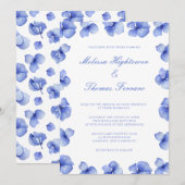 Elegant Blue Hydrangea Floral Wedding Kaart (Voorkant / Achterkant)