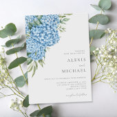 Elegant Blue Hydrangea Floral Wedding Kaart