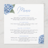 Elegant Blue Hydrangea Floral Wedding Menu (Voorkant)