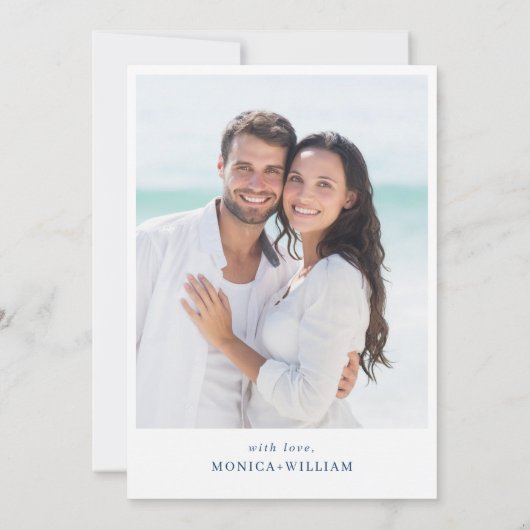 Elegant Blue Hydrangea Floral Wedding Photo Save The Date (Achterkant)