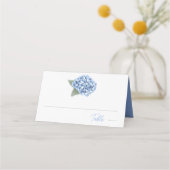 Elegant Blue Hydrangea Floral Wedding Plaatskaartje (Voorkant)