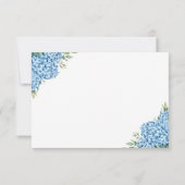 Elegant Blue Hydrangea Floral Wedding RSVP Kaartje (Achterkant)