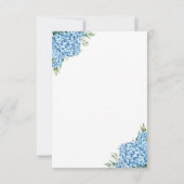 Elegant Blue Hydrangea Floral Wedding RSVP Kaartje (Achterkant)