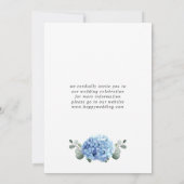 Elegant Blue Hydrangea Floral Wedding Save The Date (Achterkant)