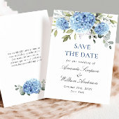 Elegant Blue Hydrangea Floral Wedding Save The Date