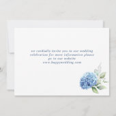 Elegant Blue Hydrangea Floral Wedding Save The Date (Achterkant)
