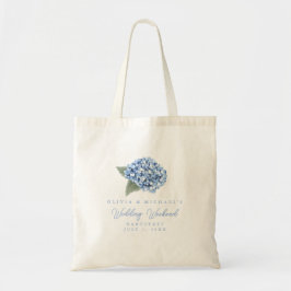 Elegant Blue Hydrangea Floral Wedding Tote Bag