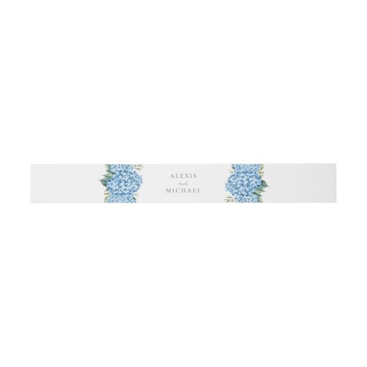 Elegant Blue Hydrangea Floral Wedding Uitnodigingen Wikkel (Vlak)