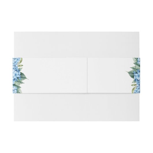 Elegant Blue Hydrangea Floral Wedding Uitnodigingen Wikkel (Achterkant Voorbeeld)