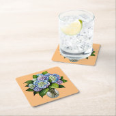 Elegant Blue Hydrangea Flower Paper Onderzetter (Insitu)
