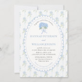 Elegant Blue Hydrangea Flower Wedding Invitation Kaart (Voorkant)