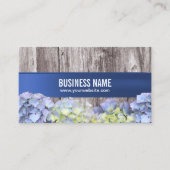 Elegant Blue Hydrangea Flowers Wood Background Visitekaartje (Voorkant)