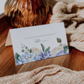 Elegant Blue Hydrangea Folded Place Card Plaatskaartje