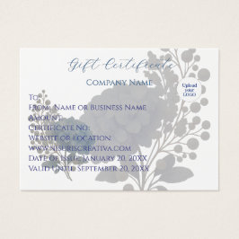 Elegant Blue Hydrangea Gift Kaart Klantvoucher