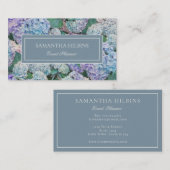 Elegant Blue Hydrangea Gray Professional Visitekaartje (Voorkant / Achterkant)