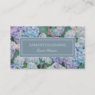 Elegant Blue Hydrangea Gray Professional Visitekaartje