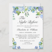 Elegant Blue Hydrangea Greenery Rehearsal Dinner Kaart (Voorkant)