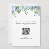 Elegant Blue Hydrangea Greenery Wedding QR Save The Date (Achterkant)