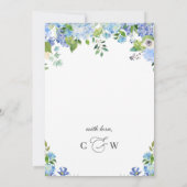 Elegant Blue Hydrangea Greenery Wedding Save The Date (Achterkant)
