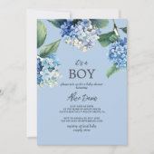 Elegant Blue Hydrangea Het is een Baby shower van  Kaart (Voorkant)
