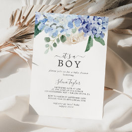 Elegant Blue Hydrangea Het is een Baby shower van Kaart