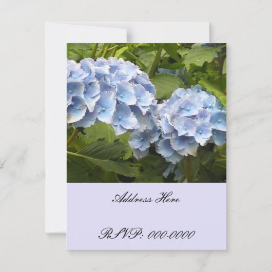 Elegant Blue Hydrangea House Warming Invitation Kaart (Achterkant)