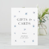 Elegant Blue Hydrangea Huwelijkscadeaus & Kaarten  (Staand voorkant)