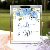 Elegant Blue Hydrangea Kaarten en geschenken bruil Poster