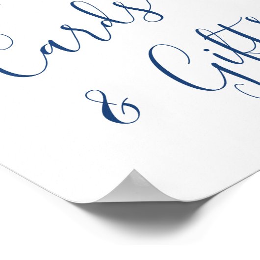 Elegant Blue Hydrangea Kaarten en geschenken bruil Poster (Hoek)