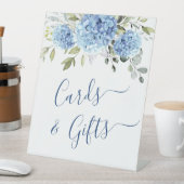 Elegant Blue Hydrangea Kaarten en geschenken bruil Reclamebord Met Voetstuk (Insitu)