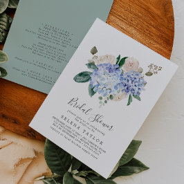 Elegant Blue Hydrangea met Vrijgezellenfeest Kaart