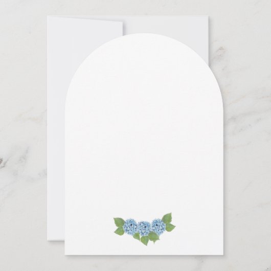 Elegant Blue Hydrangea Monogram Crest Baby shower Kaart (Achterkant)