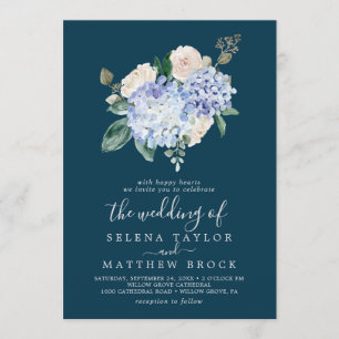 Elegant Blue Hydrangea   Navy the Wedding of Kaart