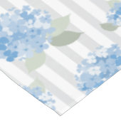 Elegant Blue Hydrangea Pattern Gray Stripe  Tafelkleed (Gekanteld)