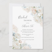 Elegant Blue Hydrangea Peonies Bridal Shower  Kaart (Voorkant)