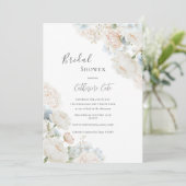 Elegant Blue Hydrangea Peonies Bridal Shower  Kaart (Staand voorkant)